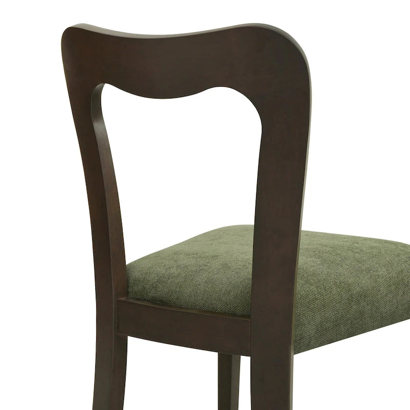 Modern Upholstered Dining Chair Set of 2 with Open-Back Design