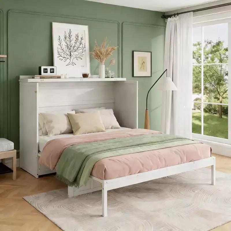 Luxystar Queen Murphy Bed Cabinet With Storage Drawer