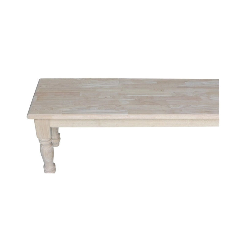 Unfinished Farmhouse Dining Bench, Solid Wood