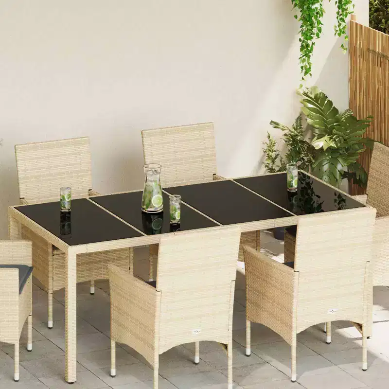 vidaXL Table Top 4 pcs Black Tempered Glass
