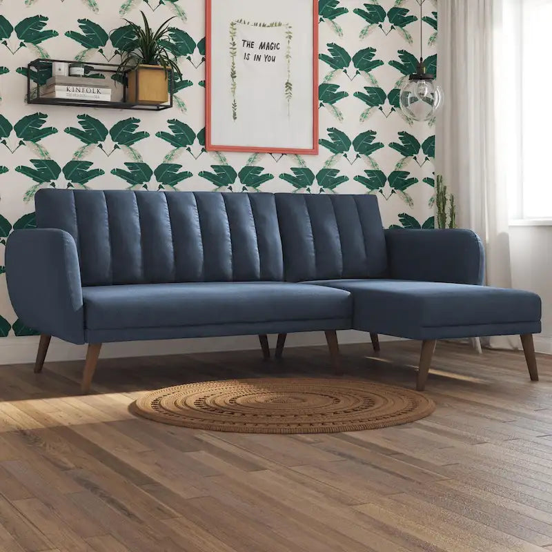 Sectional Futon Sofa Bed, Convertible Sleeper, Modern Living Room Couch