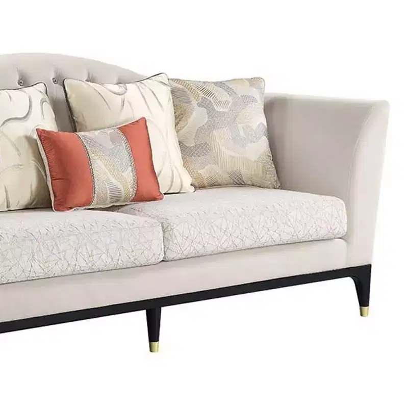 71 Tayden Sofas Beige Velvet: Acme Furniture, Crystal Tufting, Gold Accents
