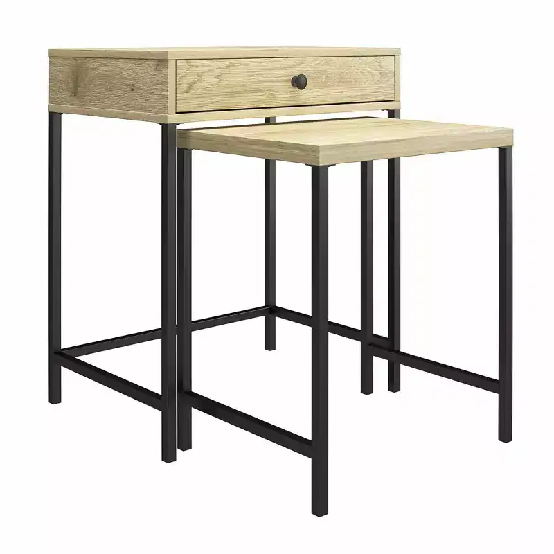 RealRooms Brookville Nesting Side Tables, Natural