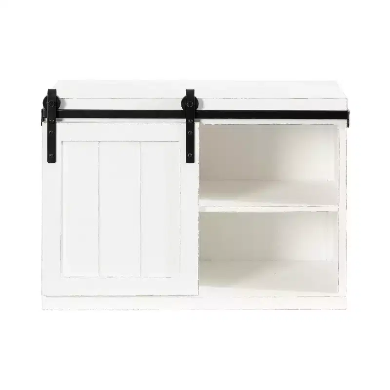 Kate and Laurel Cates Wood Floating Side Table with Cabinet