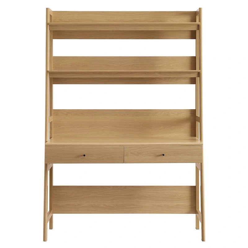 Office Desk with Bookshelf and Storage Drawers