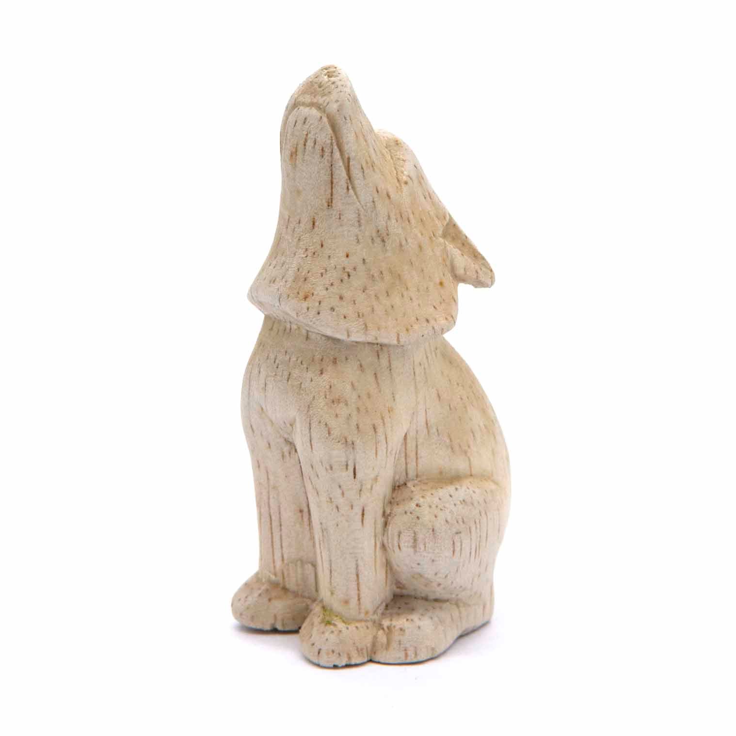Mini Howling Wolf Carving