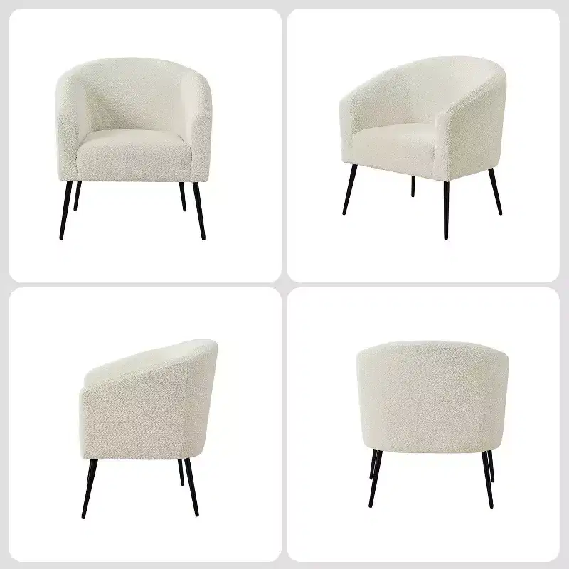 Guy Modern Boucle Armchair Set of 2 with metal leg ART OF LIVING DESIGNS