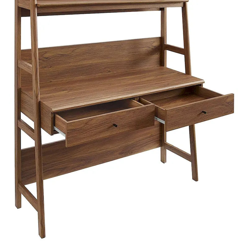 Office Desk with Bookshelf and Storage Drawers