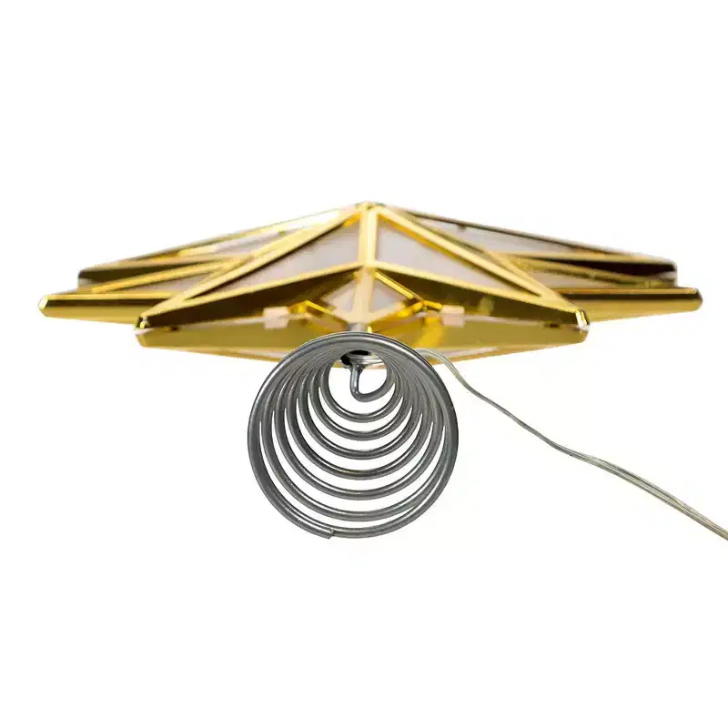 Kurt Adler 15-Inch 10-Point Warm White LED Gold Star Tree Topper