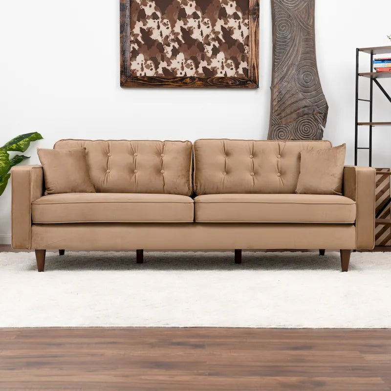 Mid Century Modern Velvet Sofa