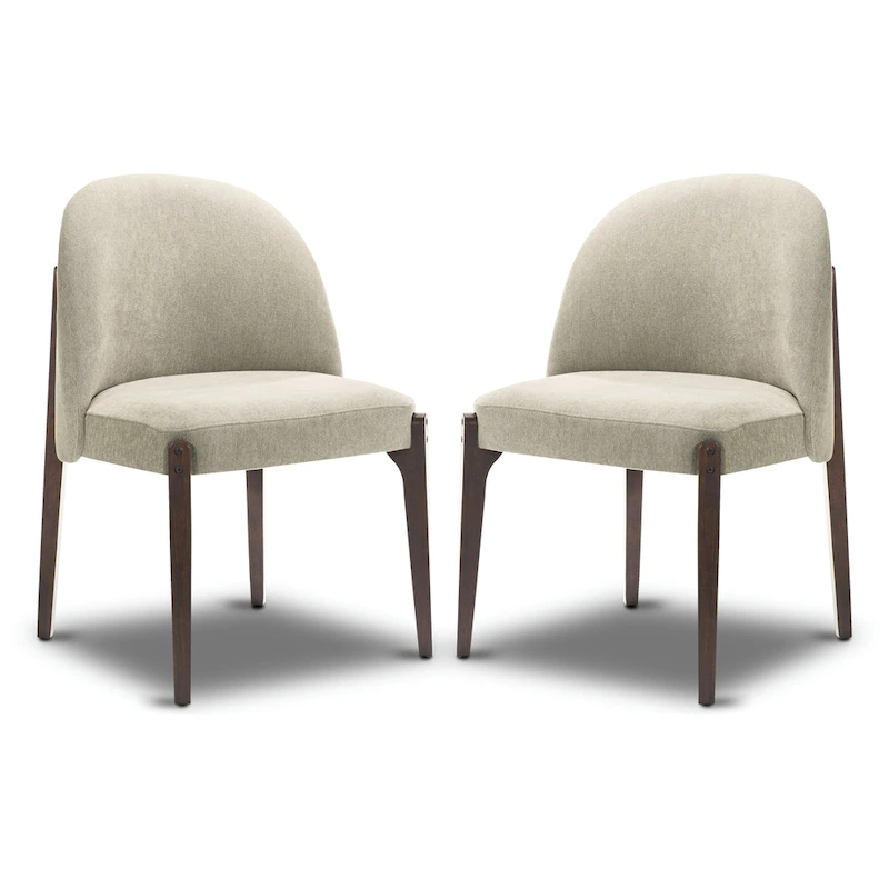 Poly & Bark Pietta Dining Chair (Set of 2) - Durable Fabric with Solid Wood Legs