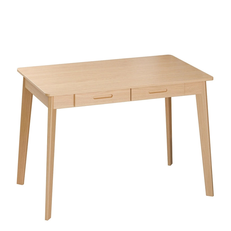 39.4 Inch Simple Writing Desk with Drawers and Solid Wood Legs