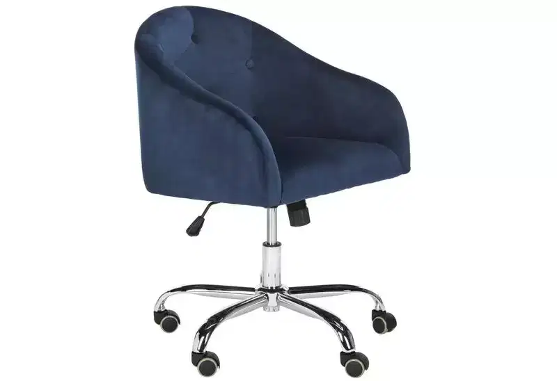 Amy Tufted Swivel Office Chair - Height Adjustable - OCH4500 - Navy/Chrome - Safavieh