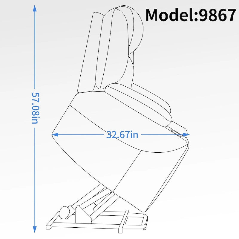 Power Lift Recliner | 8-Point Massage | Lumbar Heat | Dual USB | Steel Cup Holders | Blue