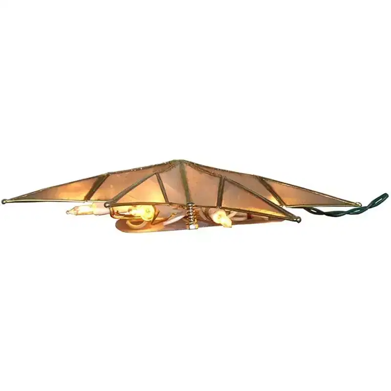 Kurt Adler 10-Light 8-Point Capiz Star Treetop, Gold & White, 9.5