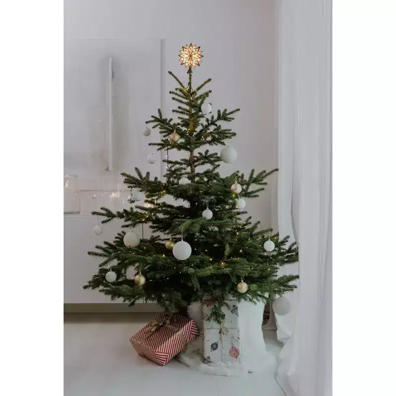 Kurt Adler Capiz Gittered Start Tree Topper, Gold, 9.5