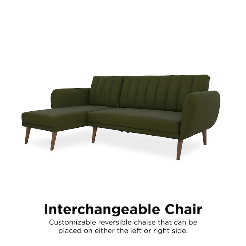 Sectional Futon Sofa Bed, Convertible Sleeper, Modern Living Room Couch