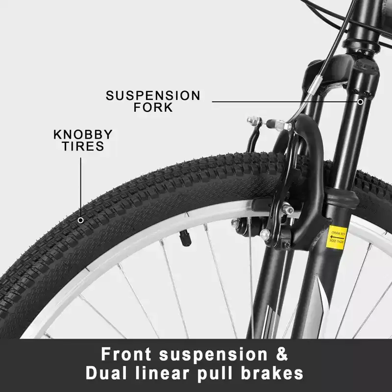 hykolity 27.5 inch Mountain Bike MTB Outdoor Bicycle Cycling 18 Speed Sport Bikes Trail Off Road Full Suspension for Adult Men Unisex Black