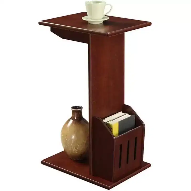 HomeStock Belmont Round Spindle Side End Table with Glossy Black Finish Perfect for Keys, Drinks, Small Accessories and Easy Setup