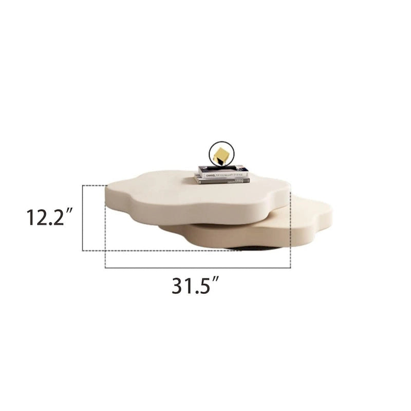 Modern Creative Cloud-Shaped Rotating Coffee Table - Unique Swivel Design Accent Table for Living Room