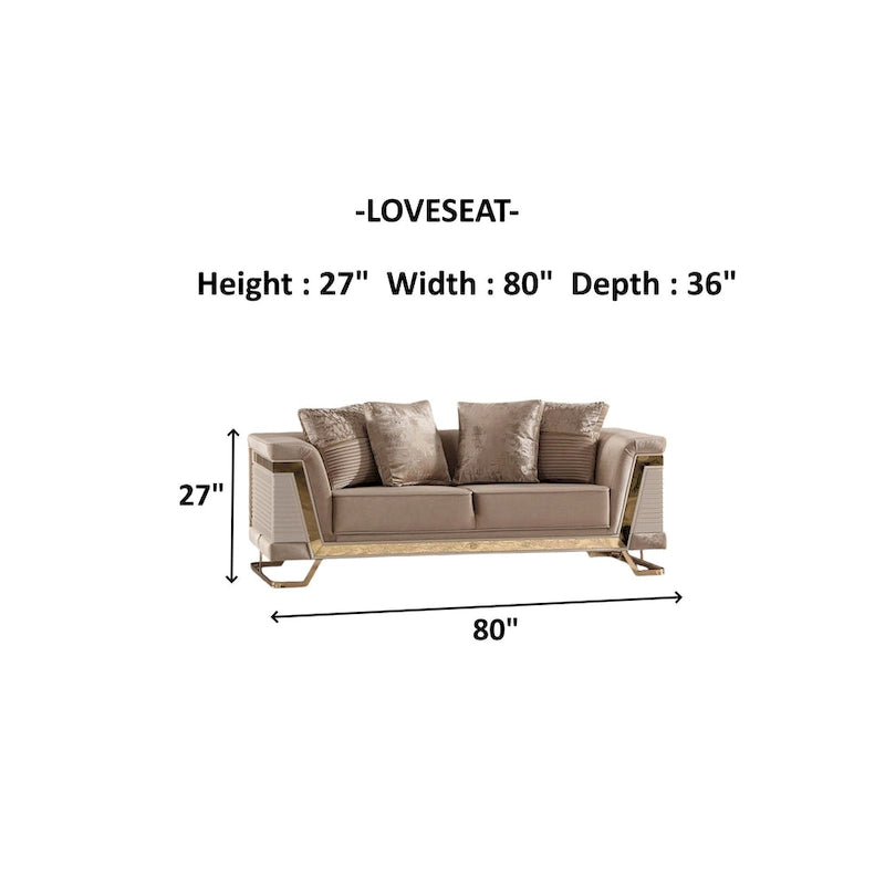 Modern Upholstered Velvet Loveseat Sofa - 2-Seater Couch with Tufted Back for Living Room