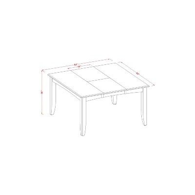 HomeStock 7-Piece Square Black & Cherry Finish Solid Wood Top Dining Table with 6-Chairs
