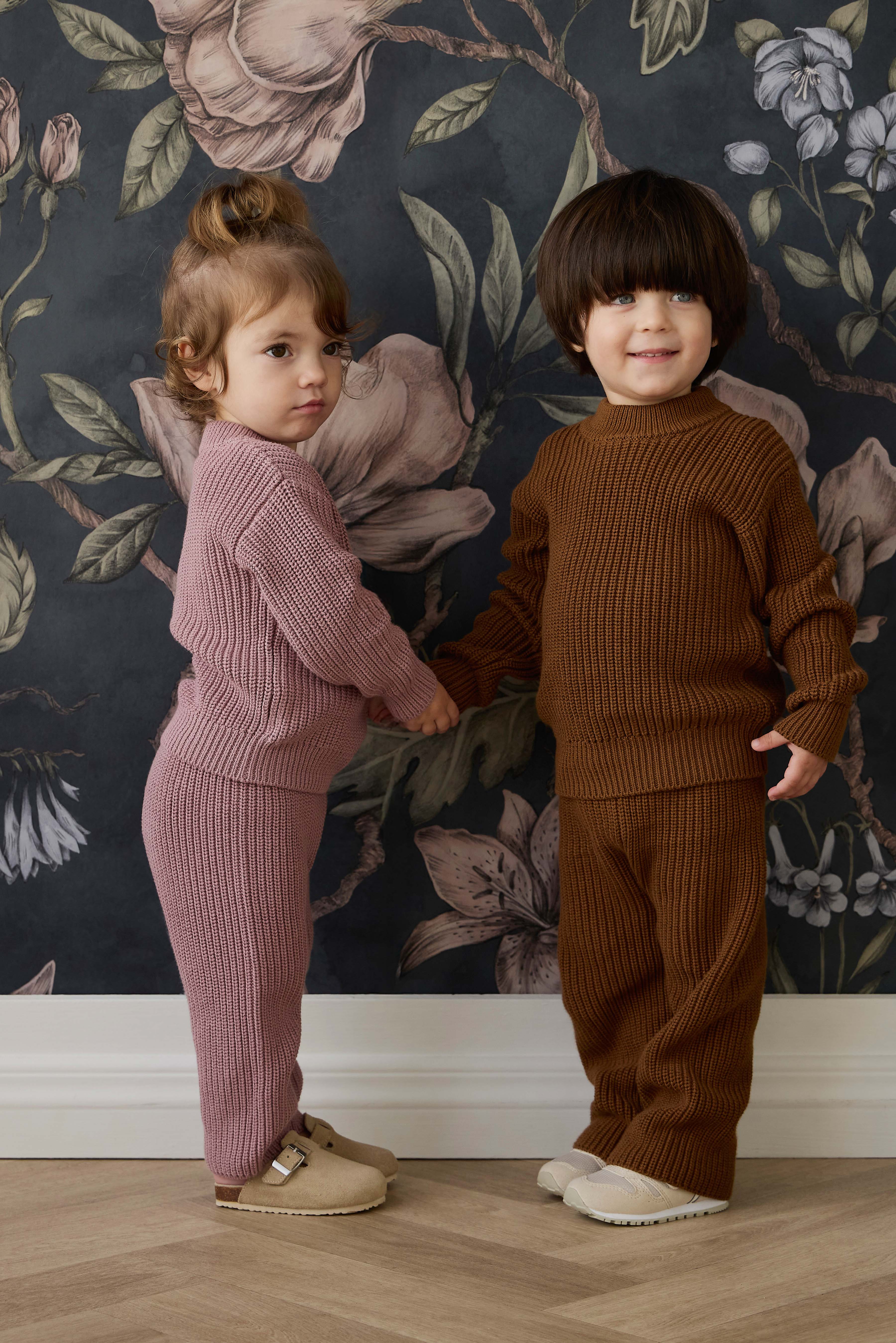 Solid Cotton Knit Pant with Elasticated Tie Waist for Baby & Toddler Cozy Everyday (0�C6Y)