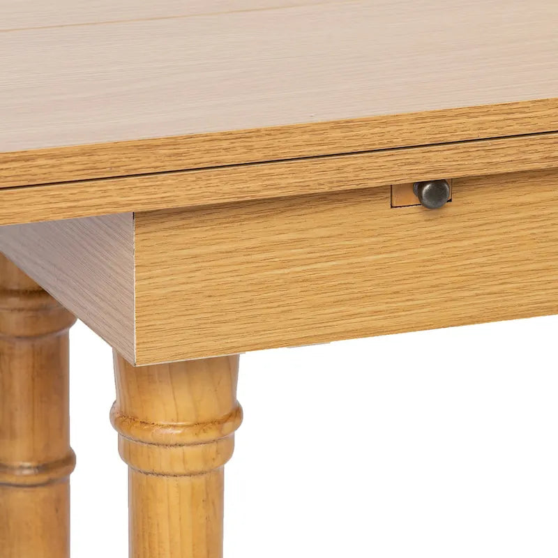 Farmhouse Drop Leaf Trestle Console to Dining Table