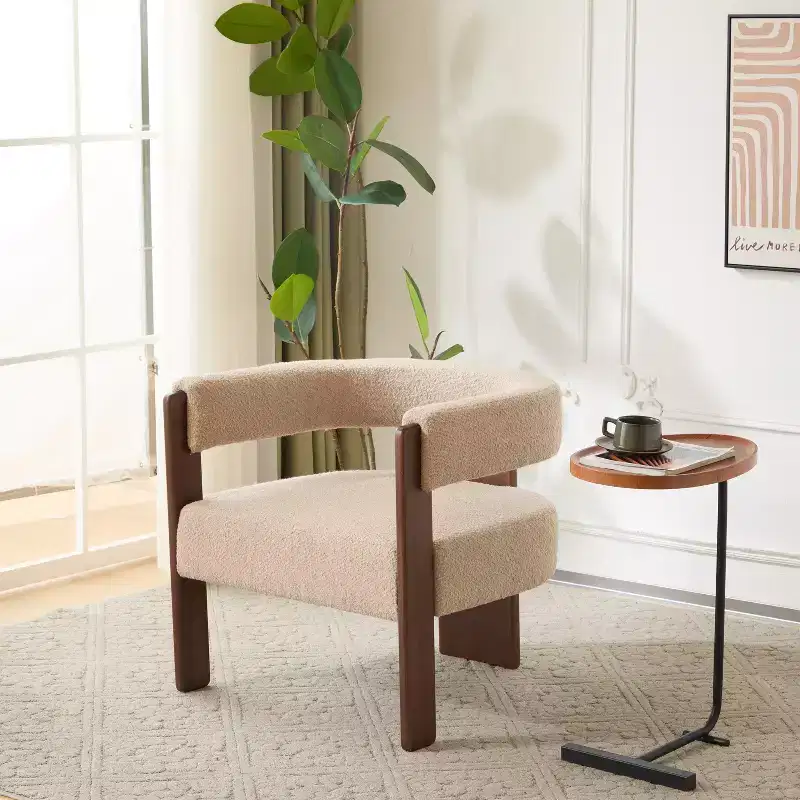 Christopher Knight Home Noah Modern Rubberwood Upholstered Accent Arm Chair