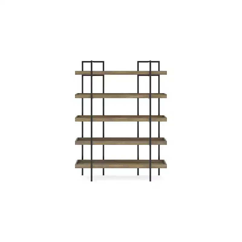Signature Design by Ashley Montia 76 5 Shelf Bookcase, Light Brown