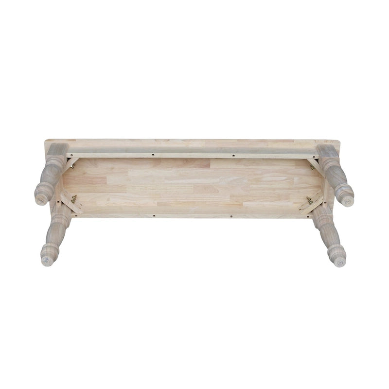 Unfinished Farmhouse Dining Bench, Solid Wood