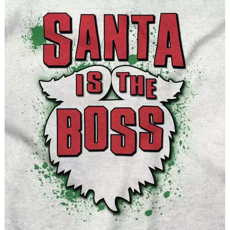 Christmas Santa is the Boss Beard Graphic T Shirt Men or Women Brisco Brands