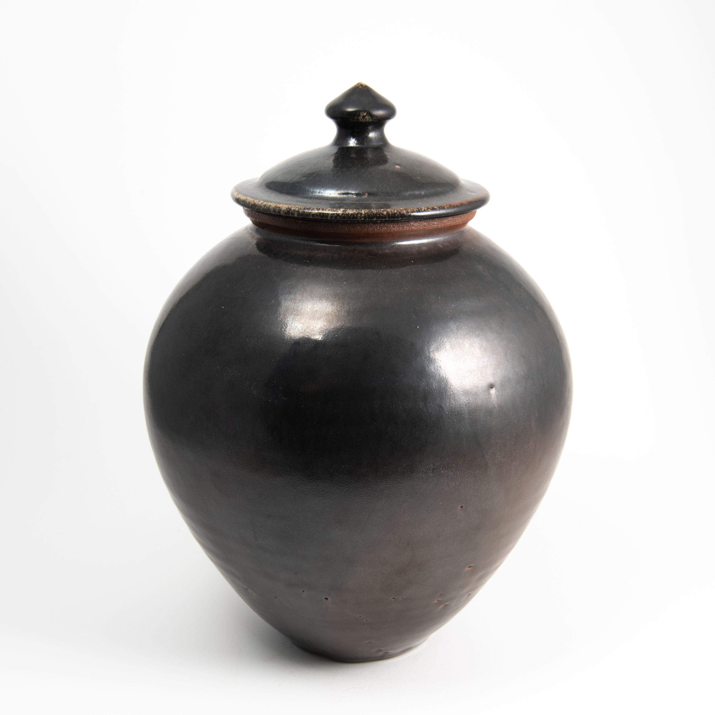 Kaki Large Round Lidded Jar