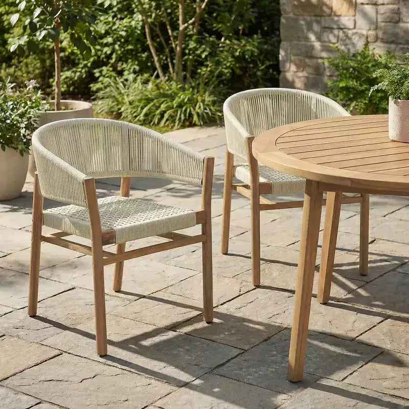 Whisen 2-Piece Outdoor Patio Accent Chair, Garden Conversation Seating Chair Set of 2, Elegant Double Outdoor Woven Chairs