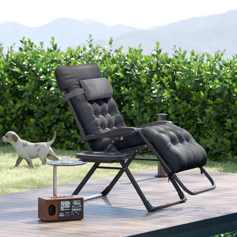 Outsunny Padded Zero Gravity Chair, Folding Recliner Chair, Patio Lounger with Cup Holder, Cushion for Outdoor, Patio, Deck, and Poolside