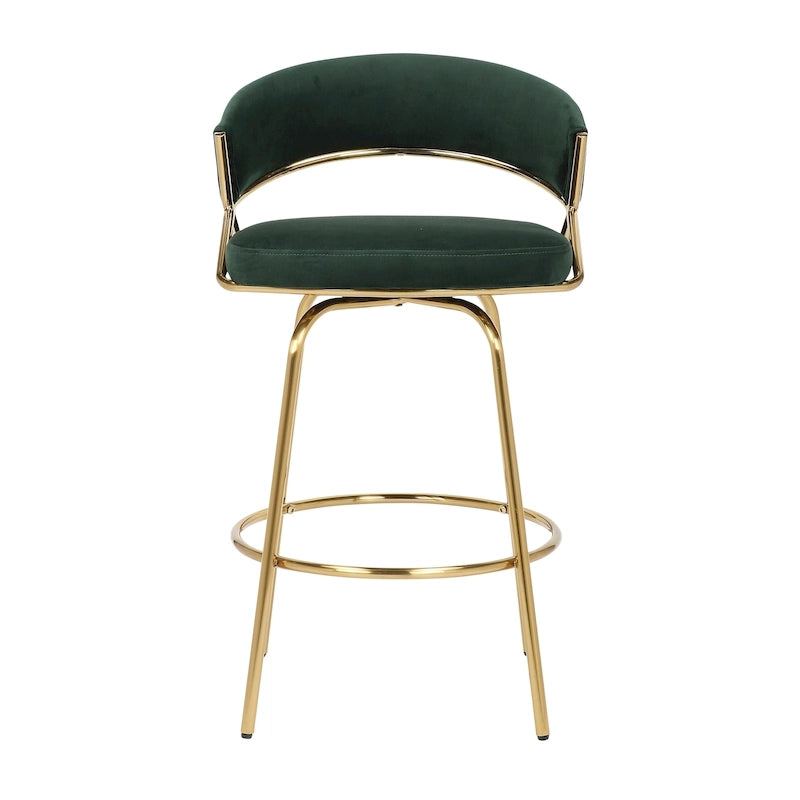 Silver Orchid Tatyana 26  Upholstered Counter Stool with Metal Legs (Set of 2)