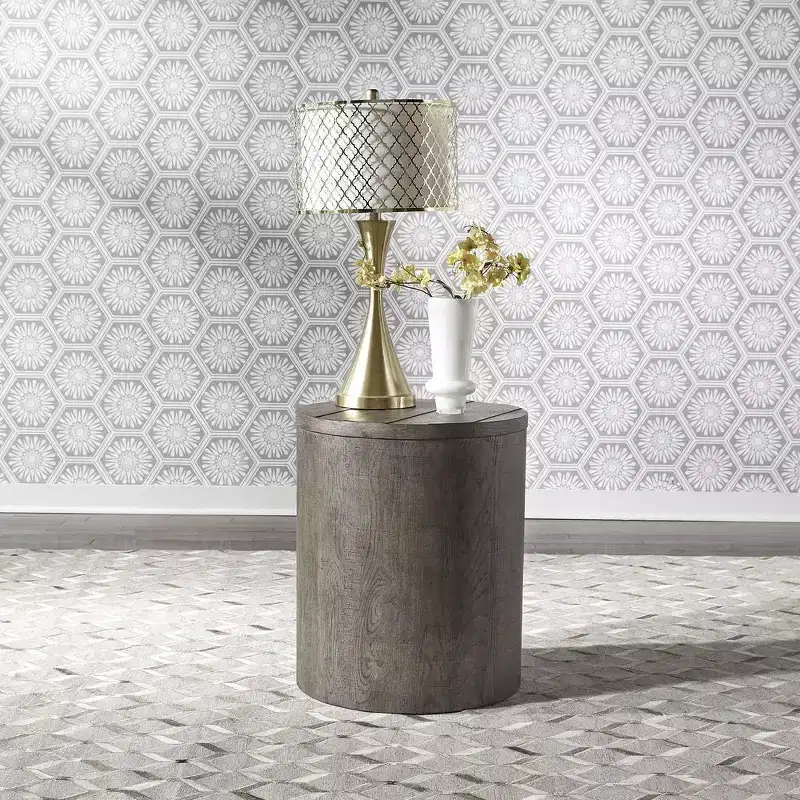 Modern Farmhouse Drum End Table