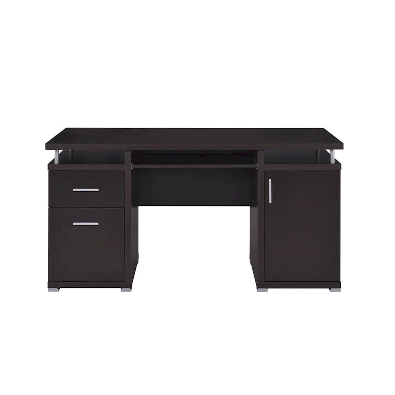 Computer Desk with Drawers, Cabinet & Keyboard Tray