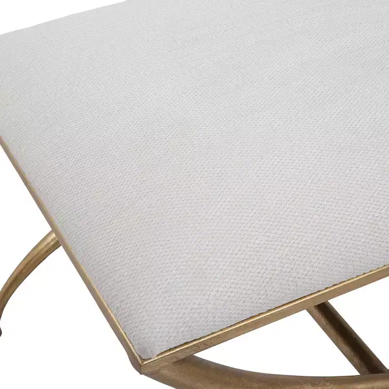 Uttermost Crossing 23 1/2 Wide White Fabric Small Bench