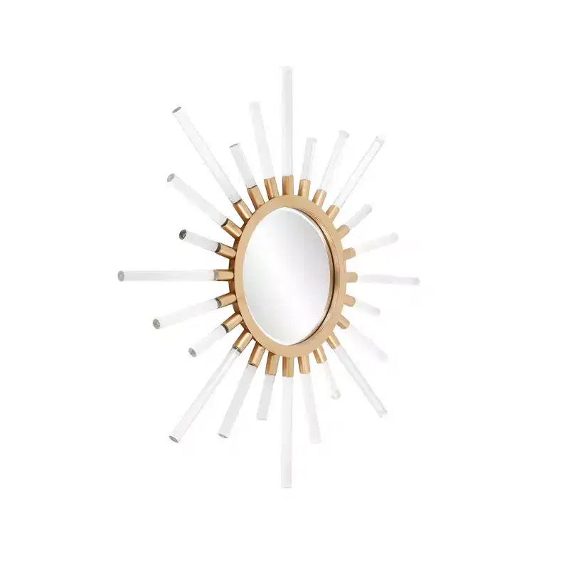 Contemporary Sunburst Wall Mirror Gold