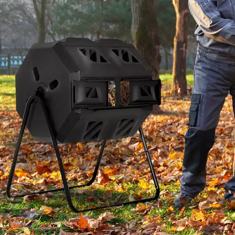 BestMassage Compost Bin 43 Gallion Outdoor Compost Tumbler for Garden Patio
