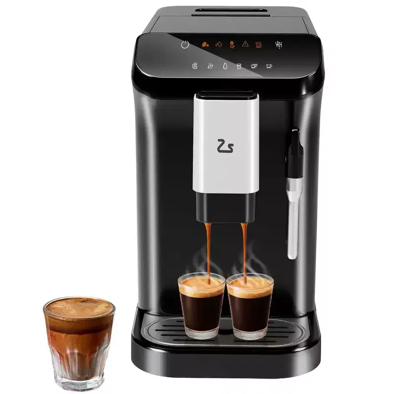 Espresso Machine, Fully Automatic Espresso Machine with Grinder & Milk Frother - 20 Bar, 1.5L Tank, Touchscreen (Latte/Cappuccino)