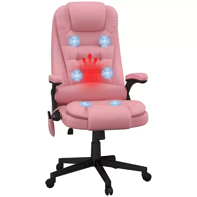 HOMCOM High-Back Massage Office Chair, Heated Reclining Computer Chair with Remote