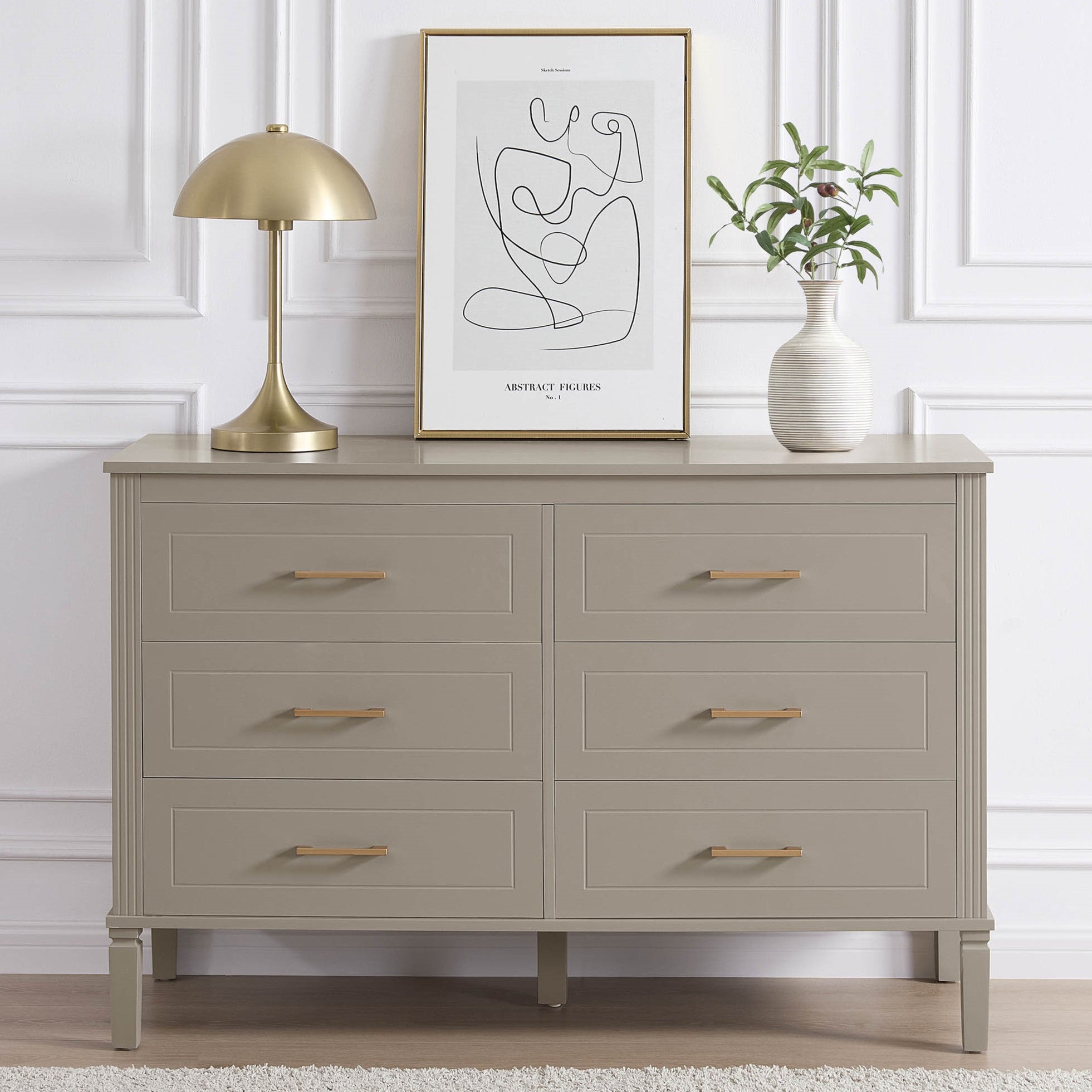 6 Drawer Chest - Taupe