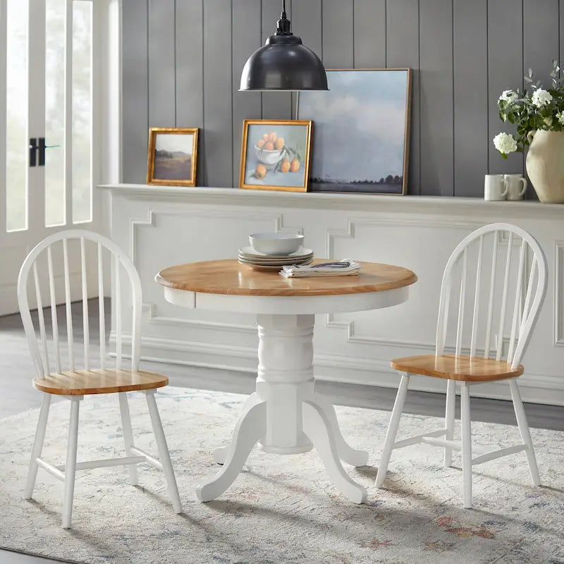 Solid Wood Rectangular Dining Table, Lancaster Style, Natural Finish