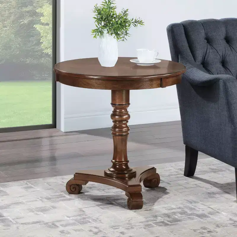 HomeStock 25.5 in.H Brown Color Rectangle MDF (Medium-Density Fiberboard) Table Top End Table 1 -piece