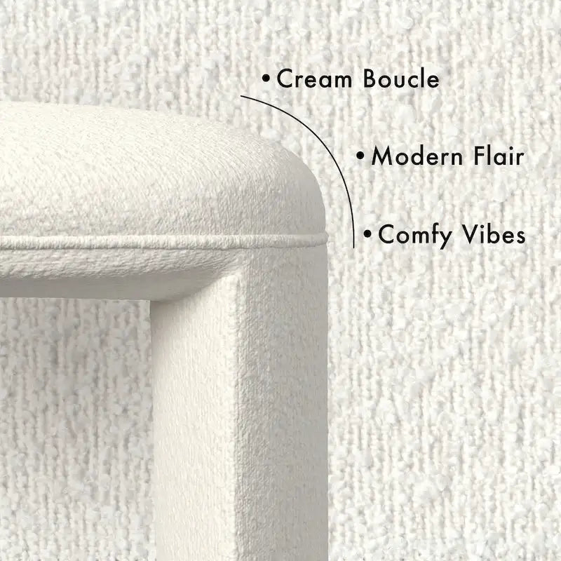 Modern Upholstered Ottoman with Boucle and Velvet Fabric Options