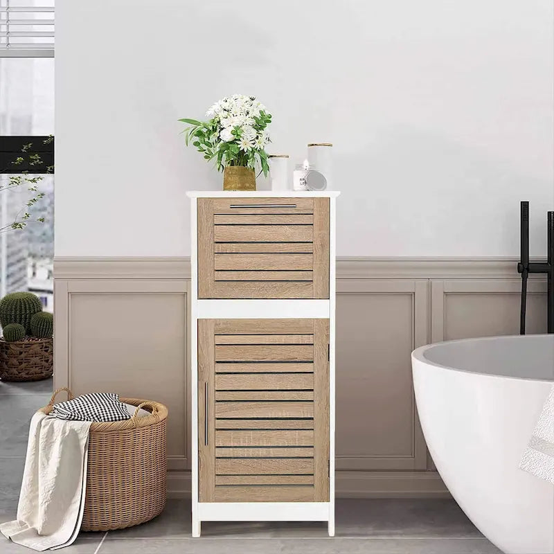 Linen Storage Cabinet with Vented Door and Drawer