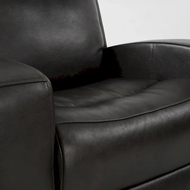 37 in. Top Grain Leather Power Glider Recliner with USB Charging and Adjustable Headrest