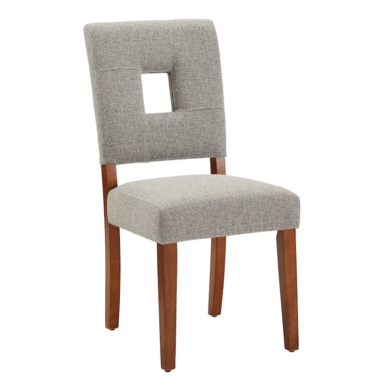 Upholstered Fabric Keyhole Dining Chair